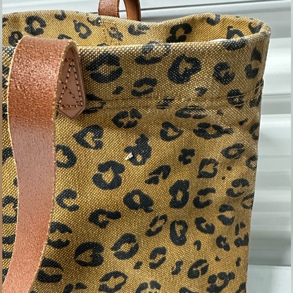 Brown and black leopard canvas tote - Picture 5 of 5